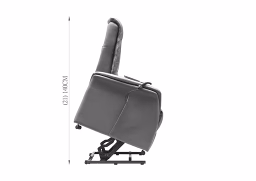 TV-Sessel MARIK - Relaxfunktion, Kopfteil verstellbar, Leder, Dunkelgrau