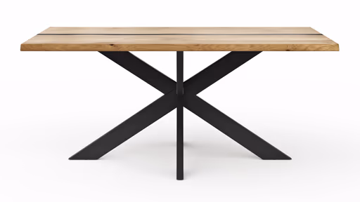 Esstisch Kima - LB ca. 180x100 cm, Wildeiche massiv mit Epoxid-Harz