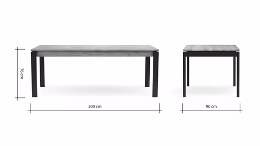 Esstisch Farmingdale - ausziehbar, LB ca. 200x90 cm, Eiche massiv, natur geölt