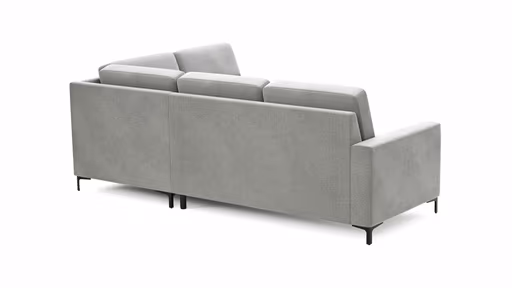 Ecksofa Merlos H. - 2,5-Sitzer mit Ecke rechts, Stoff, Grau