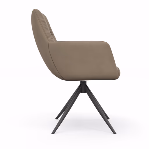 Armlehnstuhl Nashville - drehbar, Leder, Taupe