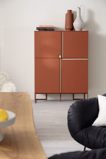 Highboard Venzone - BHT ca. 109x148x41 cm, Lack, Campari