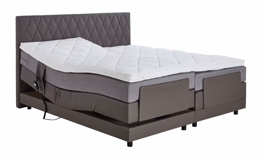 Boxspringbett Valencia - inkl. Motorbox, Liegefläche ca. 180x200cm, Stoff, Dunkelgrau