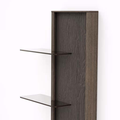 Wandregal Saratoga - rechtsseitig, Buche massiv, silbergrau geölt