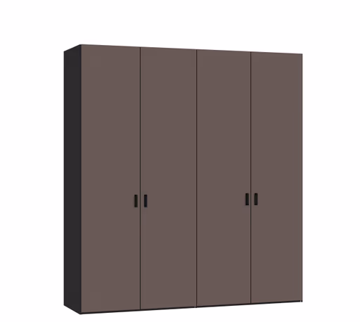 Drehtürenschrank JOIN IT- B ca. 202 cm, Schwarz, Glas, Braun