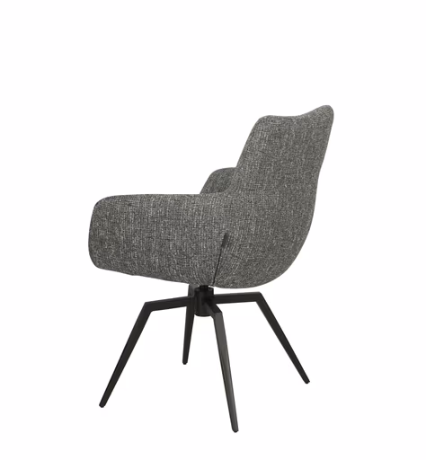 Armlehnstuhl MAXINE - drehbar, Stoff, Grau