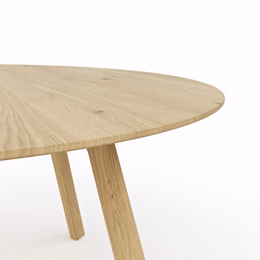 Esstisch Phoenix - LBH ca. 120x120x75 cm, Eiche massiv, Bianco geölt