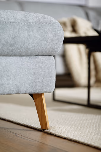 Hocker Jacksonville - LB ca. 112x67 cm, Stoff, Hellblau