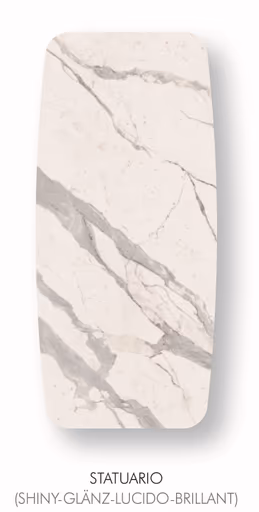 Esstisch Savona - LB ca. 200x100 cm, ausziehbar, Keramik, Weiß, Bootsform