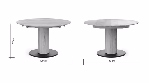 Esstisch 5000 - D ca. 130 cm, ausziehbar, Wildeiche Massiv
