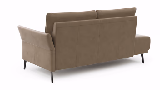 Recamiere Rosario - Ausrichtung rechts, Leder, Rauchbraun