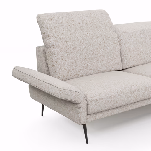 Sofa Estrela 2.0 - 2,5-Sitzer inkl. Kopfteil/Armteil verstellbar und Sitzvorzug motorisch, Stoff, Creme