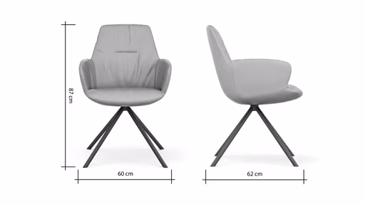 Armlehnstuhl Pegara - Leder, Mauve