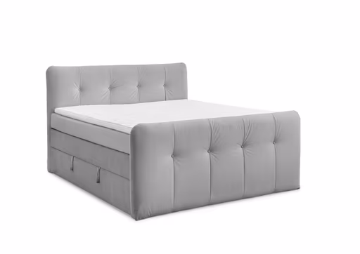 Boxspringbett HOLLIE- Liegefläche ca. 180x200 cm, Stoff, Grau, TFK H3/TFK H3