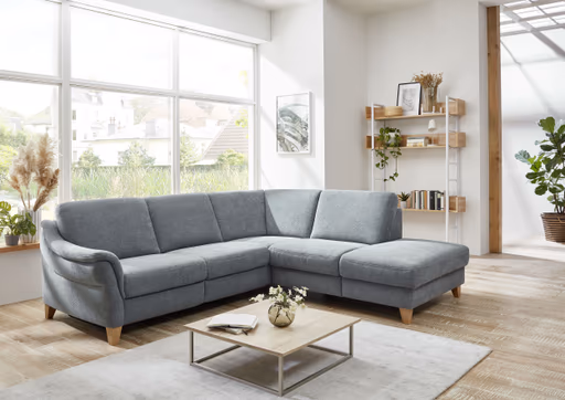 Ecksofa - 2,5-Sitzer mit Ecke rechts, Stoff, Eisengrau