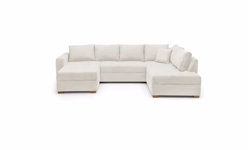 Wohnlandschaft JOSY - Longchair links, 1,5-Sitzer, Ecke rechts inkl. Schlaffunktion mit Bettkasten, Stoff, Beige