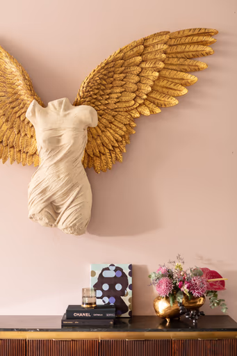 Wandobjekt- Engel, Weiß, Gold