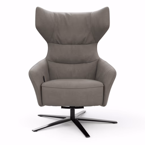 Drehsessel Houston Relax - Größe M, inkl. Relaxfunktion + Gasdruckfeder, Stoff, Taupe