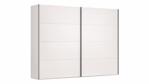 Schwebetürenschrank Viana - B ca. 301 cm, Lack, Weiß