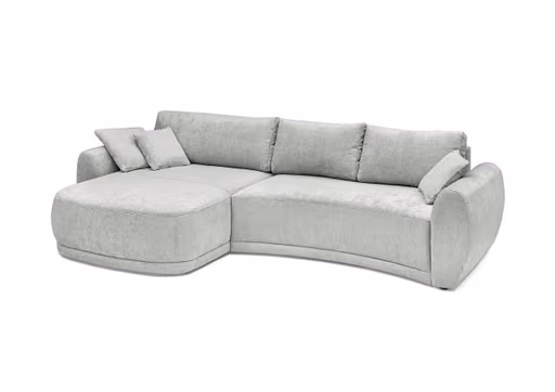 Ecksofa JOSUA - 3-Sitzer, Ecke rechts, Stoff, Hellgrau