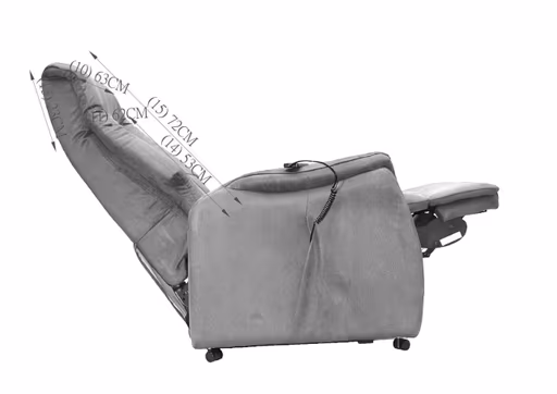 TV-Sessel MALEK - Aufstehhilfe, Relaxfunktion, Kopfteilverstellung, Stoff, Hellbraun