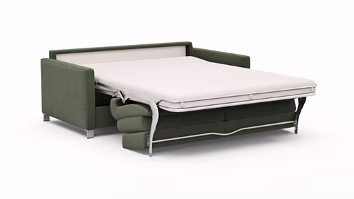 Sofa Nuoro - 2,5-Sitzer inkl. Schlaffunktion, Armlehne schmal, Stoff, Olivgrün