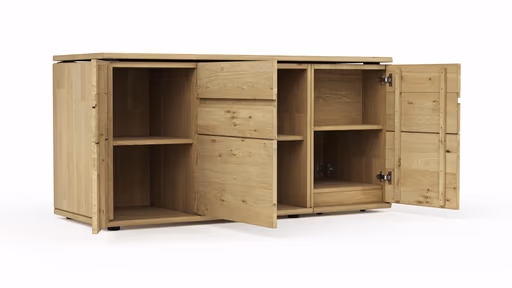 Sideboard Amora - schwenkbar, Wildeiche massiv bianco