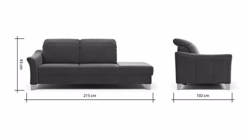 Sofa Canterbury - Recamiere links, Stoff, Dunkelbraun