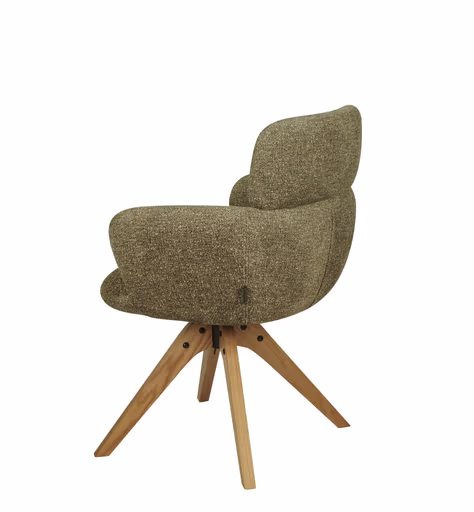 Armlehnstuhl MANJA - drehbar, Stoff, Braun