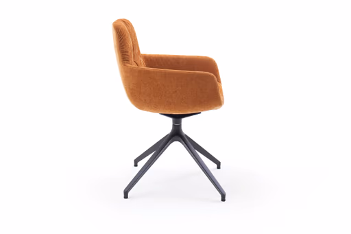 Armlehnstuhl Pelle - Stoff, Kupfer, Schwarzgrau