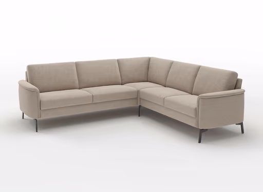 Ecksofa - 3-Sitzer mit Ecke rechts, Stoff, Sand