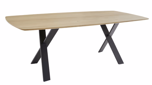 Esstisch Cinque Passi - Bootsform, LB ca. 220x95cm,  Asteiche massiv bianco