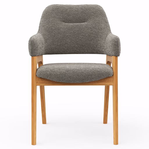 Armlehnstuhl Flore 1 - Stoff, Steingrau