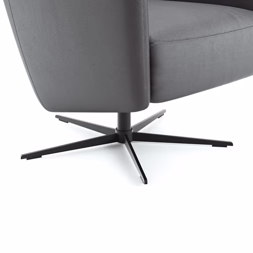 Relaxsessel Rufus - inkl. Relaxfunktion, Leder, Anthrazit