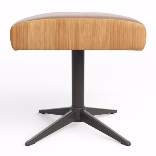 Hocker Amila - Größe M, Leder, Rauchbraun