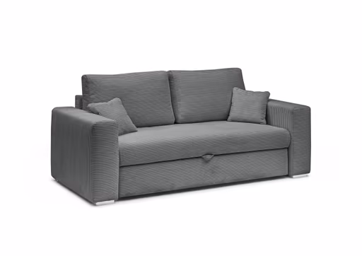 Sofa JORDEN 2 - 2,5-Sitzer inkl. Schlaffunktion mit Bettkasten, Stoff, Grau