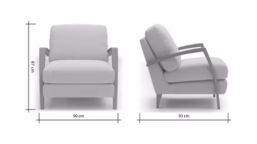 Sessel Karasu - Chic, Stoff, Creme