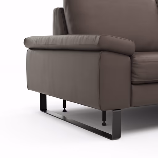 Ecksofa Enna - 3-Sitzer mit Ecke rechts inkl. motorischer Relaxfunktion, Leder, Mocca