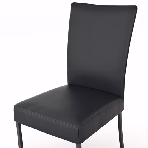 Stuhl Penthouse - Leder, Schwarz, 4 Fuß, Metall, Schwarz