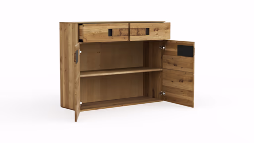 Kommode Baltimore - Wildeiche massiv, mit Hirnholzeinsatz