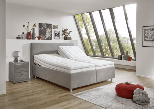 Polsterbett - Liegefläche ca. 180x200cm, Stoff, Grau