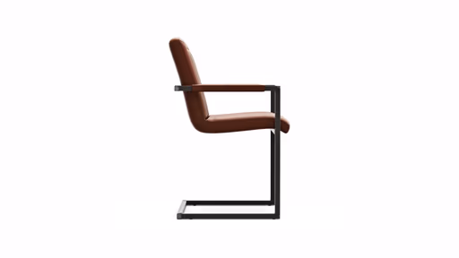 Armlehnstuhl Cambridge - Leder, Cognac