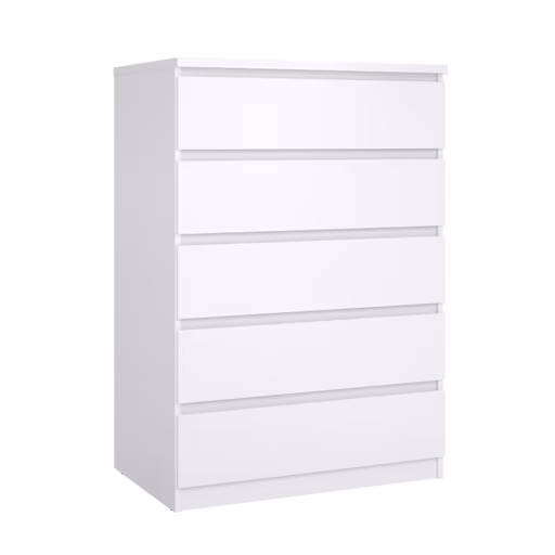 Kommode - B ca. 77 cm, Weiß Hochglanz