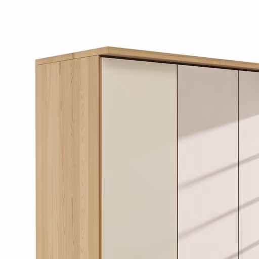 Drehtürenschrank Lenoso - B. ca. 200 cm, Glas Champagner, Spiegel