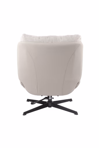 Relaxsessel mit Hocker - drehbar, Chenille, Kunstleder, Sand