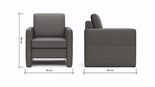 Sessel Arima - Leder, Anthrazit