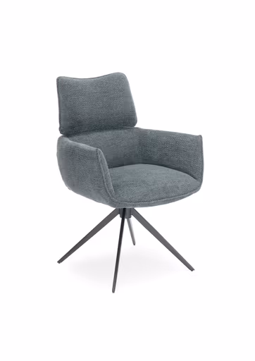 Armlehnstuhl MARGIT - drehbar, Stoff, Graublau