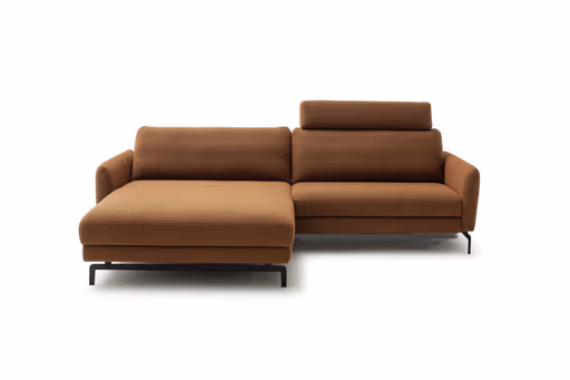 Ecksofa Enna - Longchair links mit 1,75-Sitzer, Stoff, Terracotta