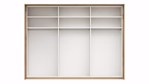 Schwebetürenschrank Viana - B ca. 278 cm, Furnier, Balkeneiche, Hellgrau