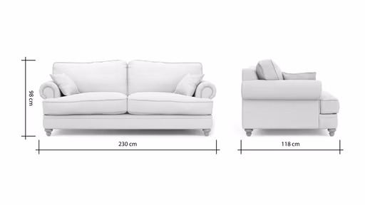 Sofa Mapleton - 3-Sitzer, Stoff, Creme